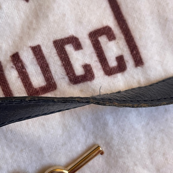 Gucci Top Handle Black Leather Kelly Bag With Lock | Authentic Vintage - Picture 10 of 16